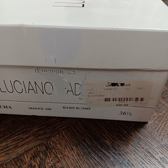 Luciano Padovan - Italian Designer Red Satin stilettos leather sole NIB - Picture 9 of 9